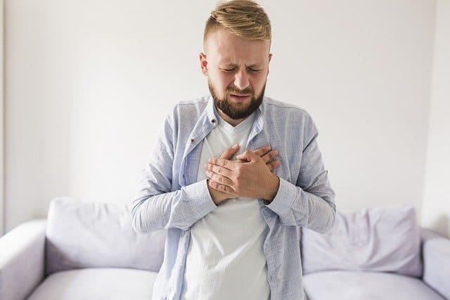 man with acid reflux